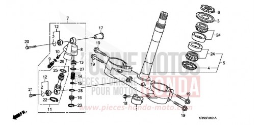 TIGE DE DIRECTION (CRF250R8/9)/AMORTIS. DIRECTION CRF250R9 de 2009